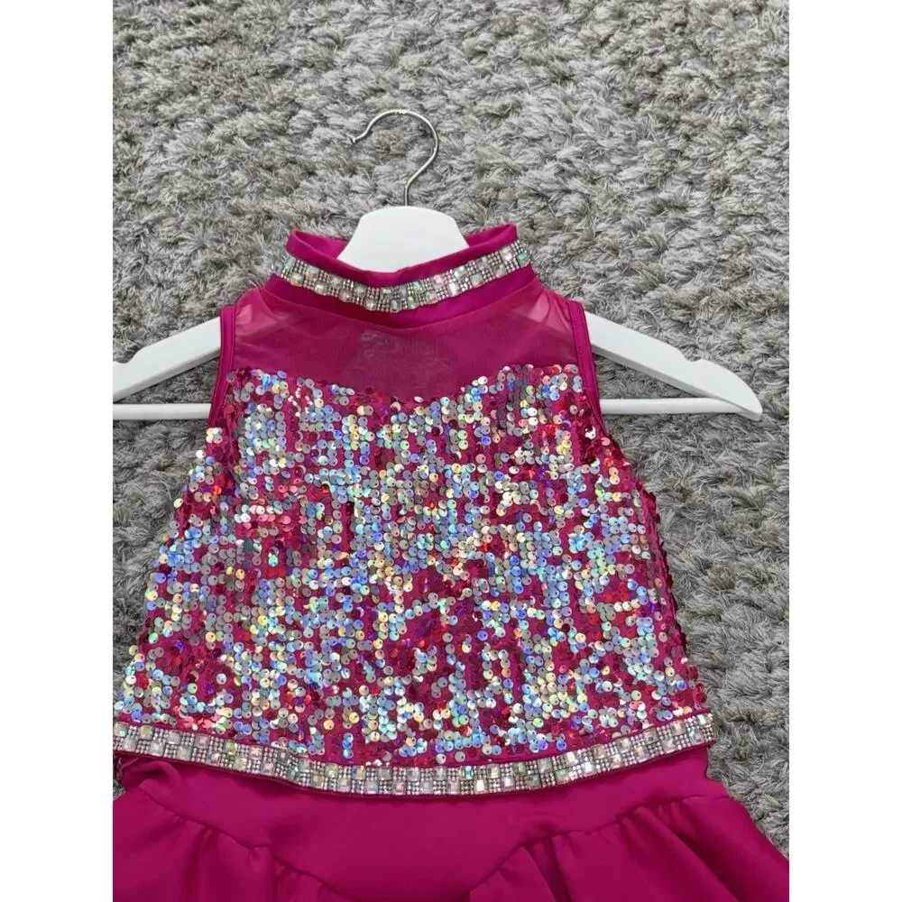 Weissman Showtime Girls Night Out Pink Dance Costume Recital Dress XL Child